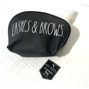 Rae Dunn Makeup Cosmetic Zipper Pouch Bag "Lashes & Brows"